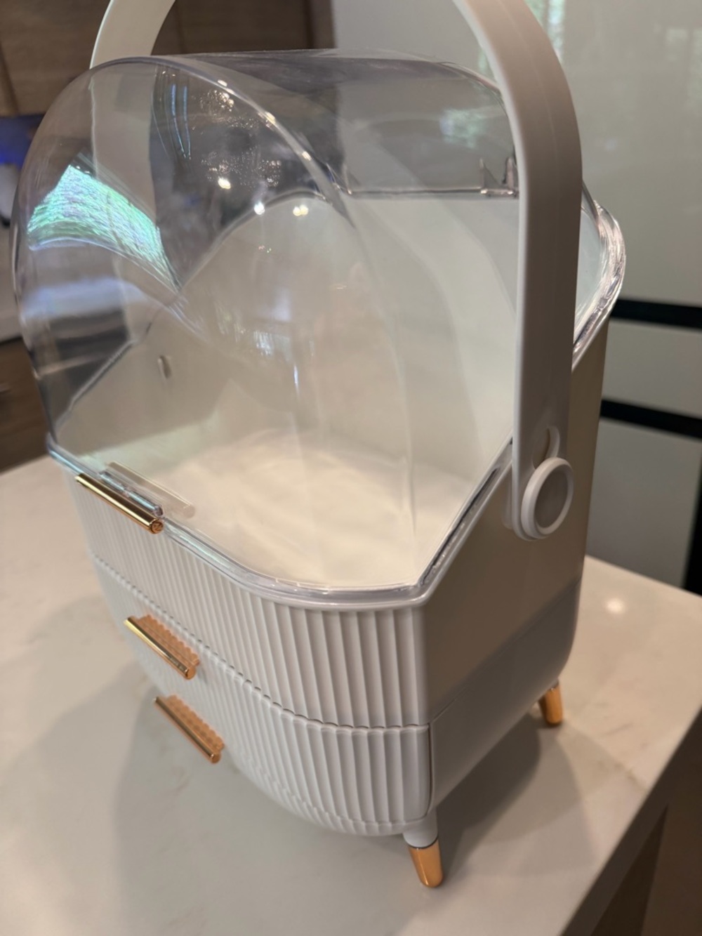 π CANITORON Makeup Organizer, with 2 Drawers and Transparent Cover Display Case - Picture 4 of 12
